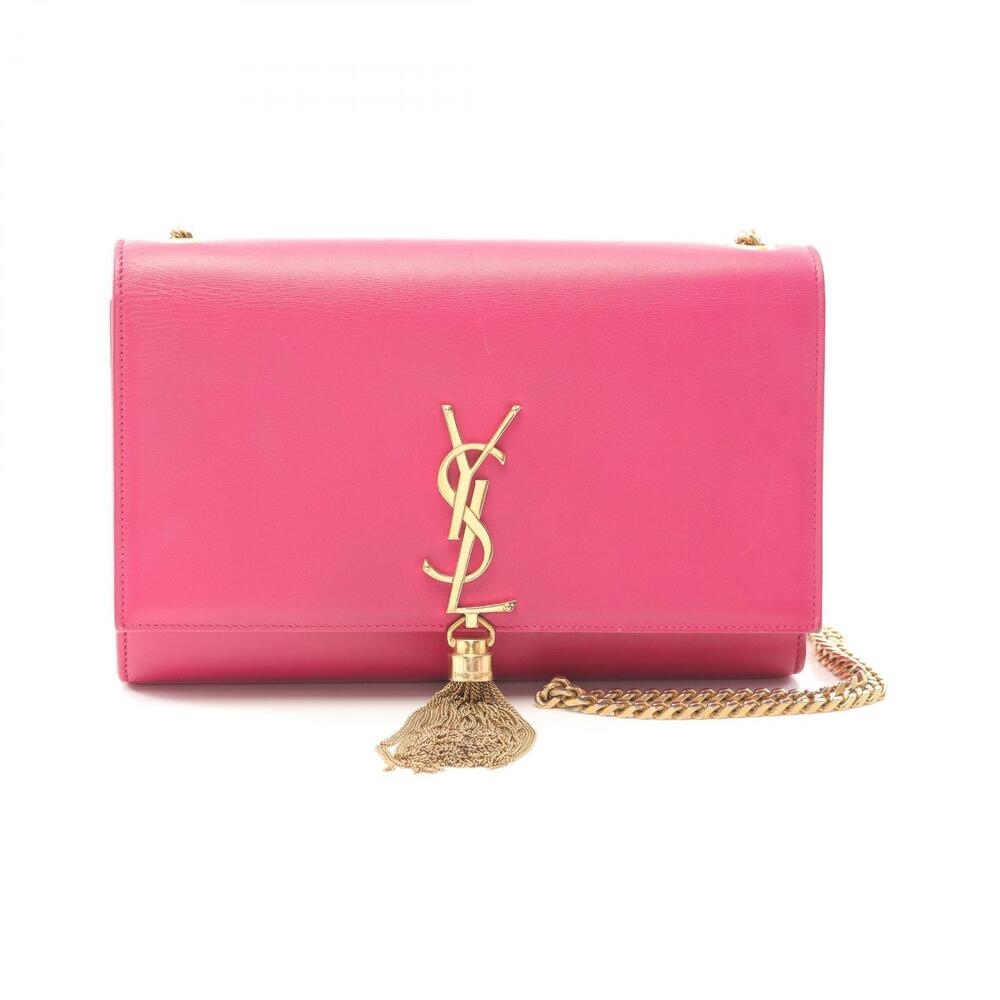 Saint Laurent Paris Kate Monogram Shoulder Bag Leather Pink